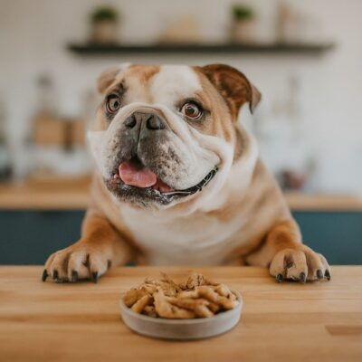 happy bulldog