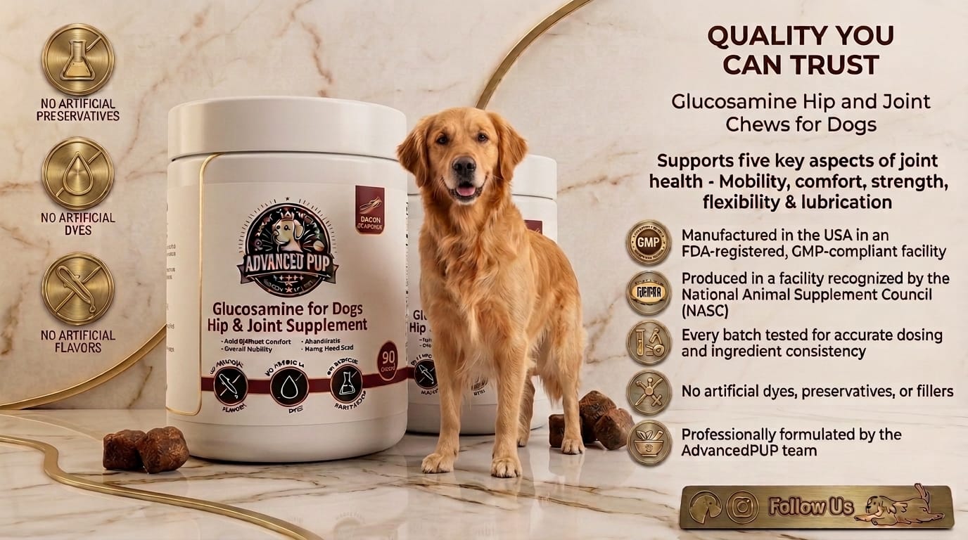 AdvacedPUP quality you can trust Glucosamine hip and joint chews for dogs